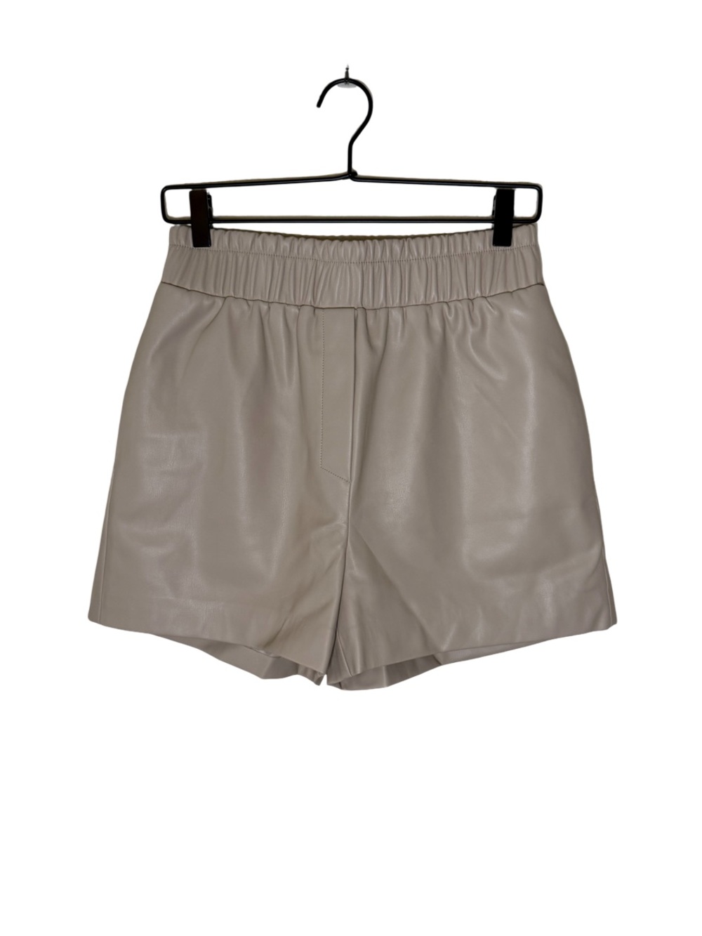 Mango High-Waist Faux Leather Tan Pull-On Shorts Size M NWT